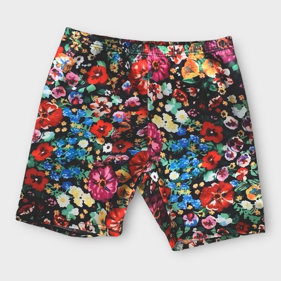 Retro floral biker shorts size large vintage looking - Picture 1 of 7